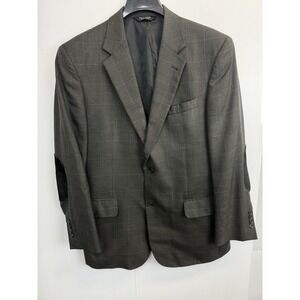 Jos A Bank Blazer Suit Jacket Signature‎ Check 42R Houndstooth Elbow Patches